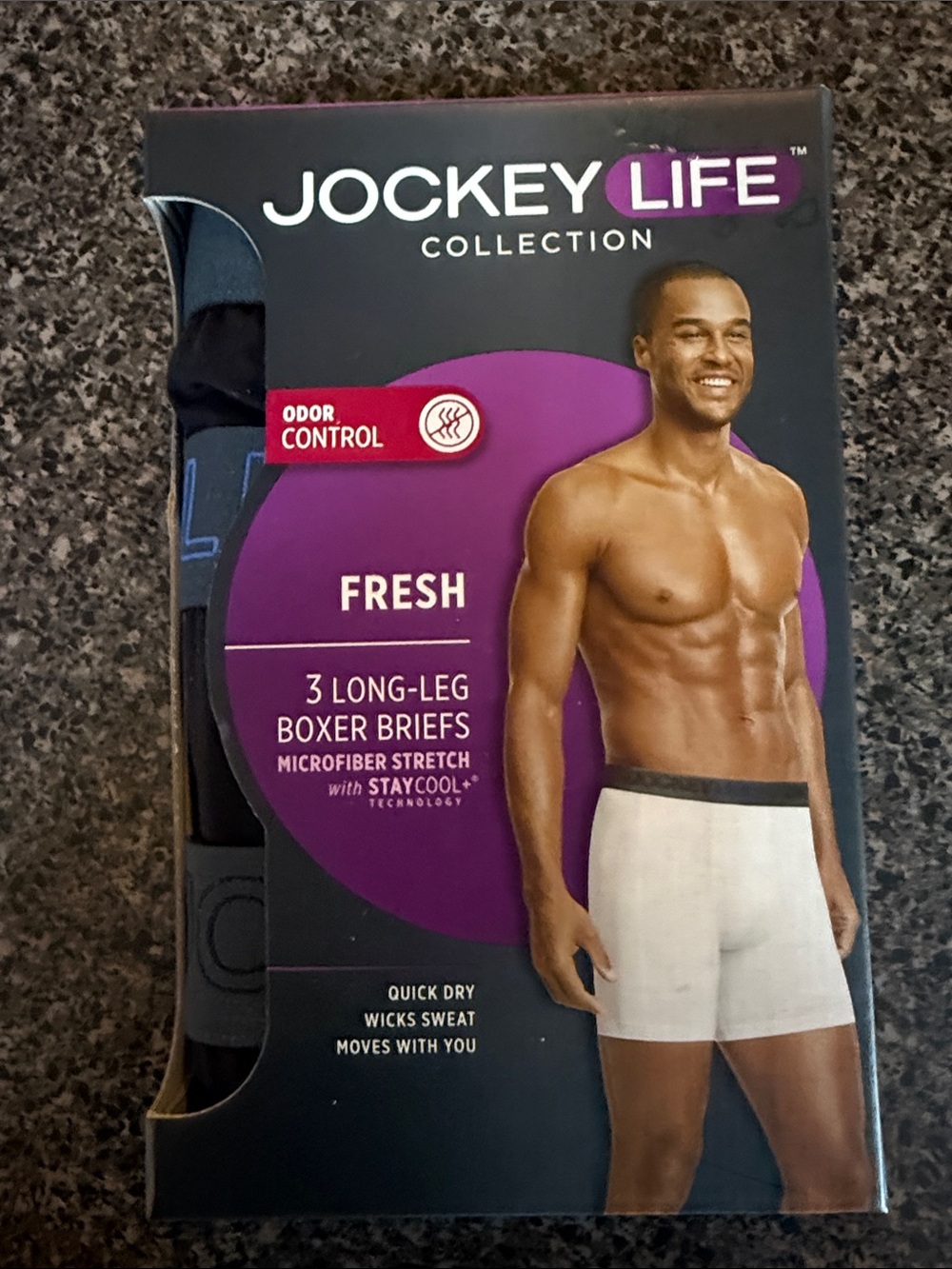 Jockey Life Men’s Boxer Briefs - Black (3 Pack)